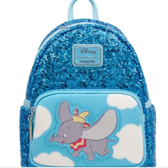 LOUNGEFLY Dumbo Elephant Sequin Exclusive Loungefly backpack Brand new Blue